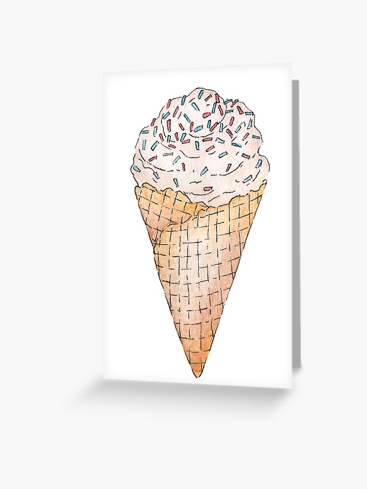 Vintage Drawing of Strawberry Ice Cream Cone · Creative Fabrica