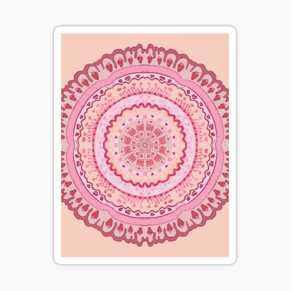 Item preview, Strawberry Lace Valentine Mandala  designed and sold by JaiRoseDesigns.