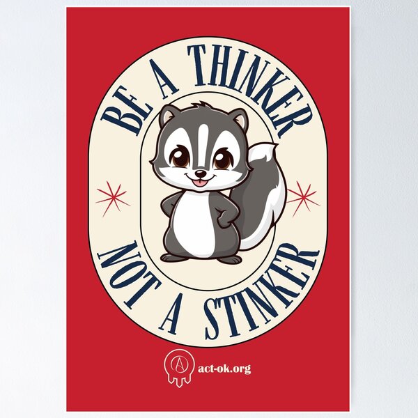 Item preview, Be a thinker not a stinker designed and sold by ACTBOD.