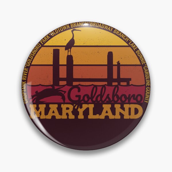 Item preview, Goldsboro Maryland Sunset Retro Local Pride Logo designed and sold by CRHPOD20.
