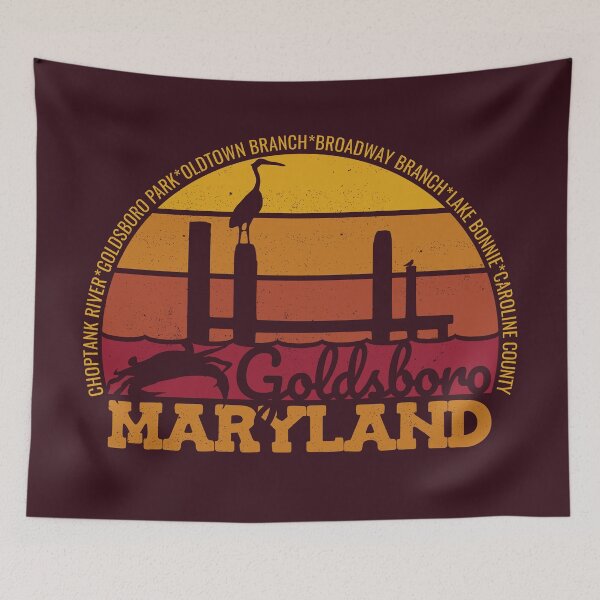 Item preview, Goldsboro Maryland Sunset Retro Local Pride Logo designed and sold by CRHPOD20.