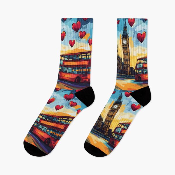 Item preview, Digital Valentine's Day AI Art in London - Iconic Landmarks and Whimsical Hearts Fill the Sky designed and sold by OlfactoART Studio.