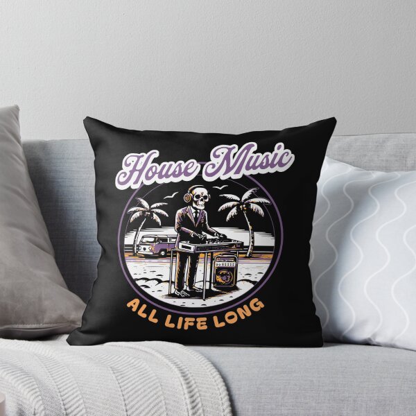 Item preview, HOUSE MUSIC  - All Life Long Skeleton dj (purple/gold)  designed and sold by Discothreadz.
