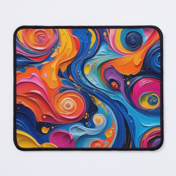 Item preview, Vibrant and expressive abstract artwork featuring a dynamic fusion of bold, bright colors, organic shapes, and swirling patterns,  designed and sold by Millzsplace.