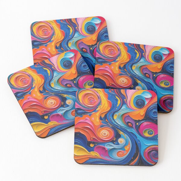 Item preview, Vibrant and expressive abstract artwork featuring a dynamic fusion of bold, bright colors, organic shapes, and swirling patterns,  designed and sold by Millzsplace.