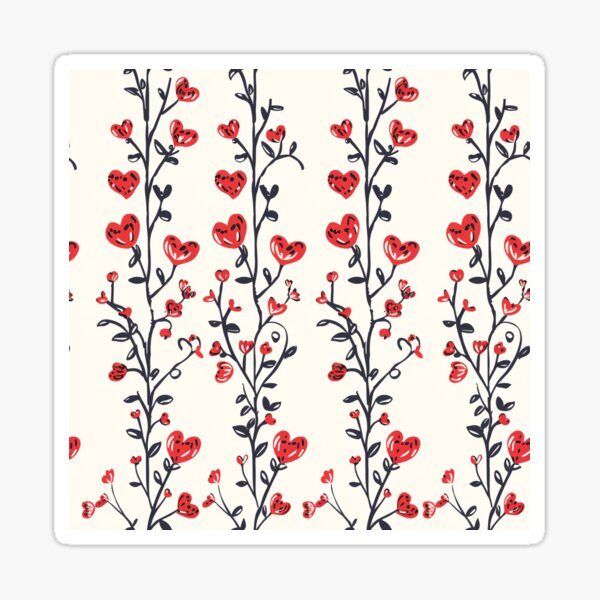 Item preview, Chic Vertical Floral Design with Red Hearts for a Modern Touch designed and sold by FestivityFinds.
