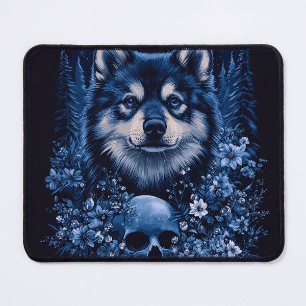 Item preview, Skull And Finnish Lapphund designed and sold by Nocturne Paws.