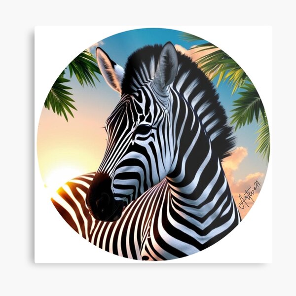 Item preview, "Golden Gaze: The Majestic Zebra at Sunrise" designed and sold by Artevo71.