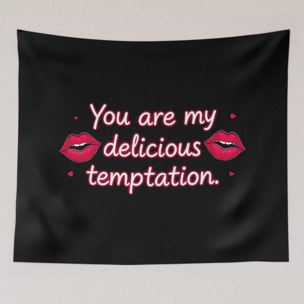 Item preview, You Are My Delicious Temptation: Pink Neon Font Design with Hearts and Lips designed and sold by FestivityFinds.