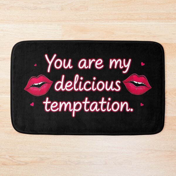 Item preview, You Are My Delicious Temptation: Pink Neon Font Design with Hearts and Lips designed and sold by FestivityFinds.