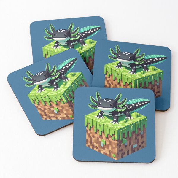 Item preview, Cute Black and Green Axolotl on Block designed and sold by LyssasMindArt.