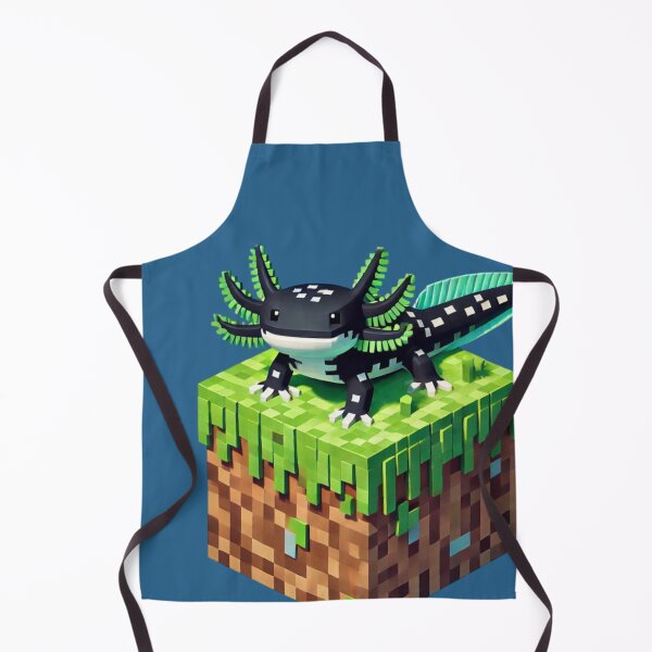 Item preview, Cute Black and Green Axolotl on Block designed and sold by LyssasMindArt.
