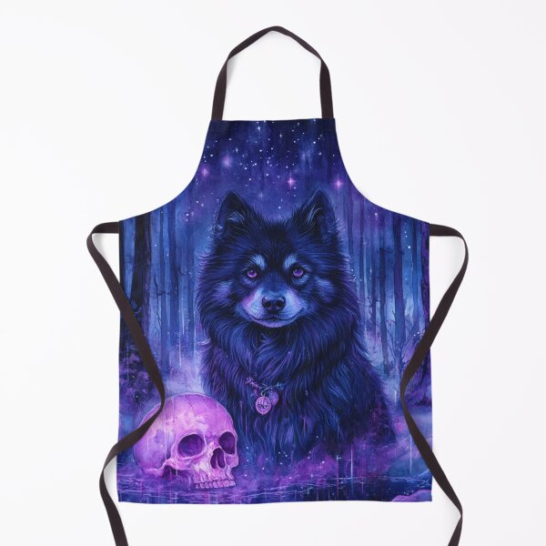 Item preview, Finnish Lapphund And Pink Skull Painting designed and sold by Nocturne  Paws.