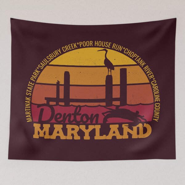 Item preview, Denton Maryland Sunset Retro Local Pride Logo designed and sold by CRHPOD20.
