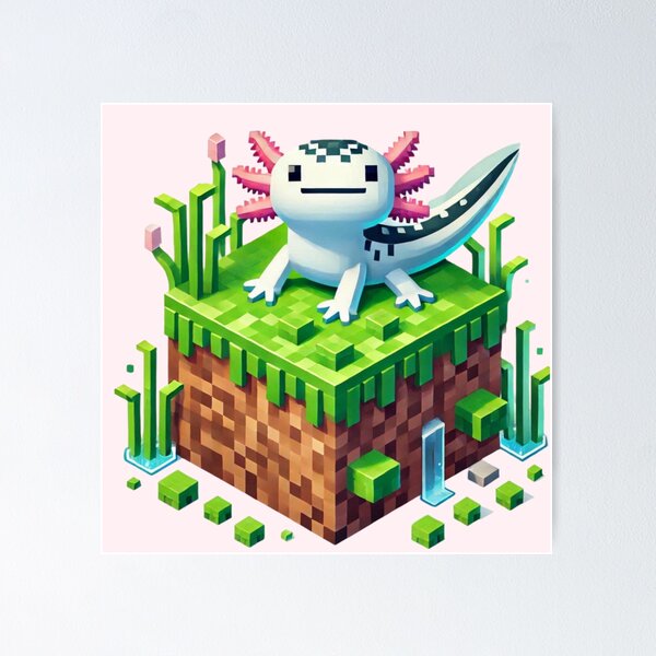 Item preview, Pixel Pastel Axolotl designed and sold by LyssasMindArt.