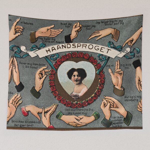 Item preview, Vintage Danish Hand Language Chart - Antique Postcard Illustration" designed and sold by CASturgill.