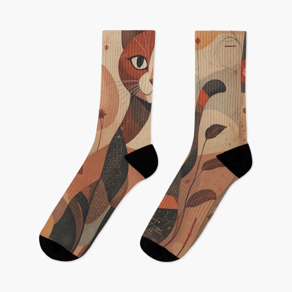 Item preview, Brown Cat Vintage Abstract Whimsical Zentangle Art designed and sold by Witty Shirts.