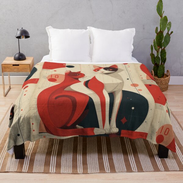 Item preview, Red Cat Vintage Abstract Whimsical Zentangle Art designed and sold by Witty Shirts.