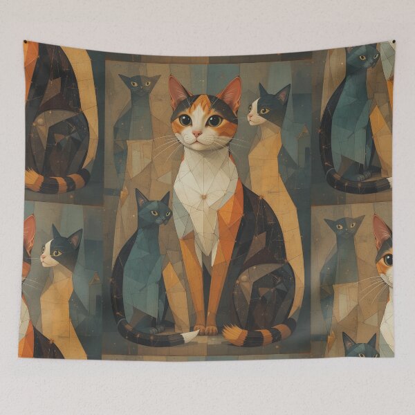 Item preview, Cat Vintage Abstract Whimsical Zentangle Art designed and sold by Witty Shirts.