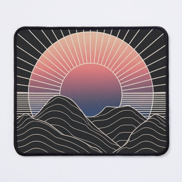Item preview, Wireframe Cosmic Mountain Sunset Art Modern Abstract Ambience designed and sold by toronjanino.