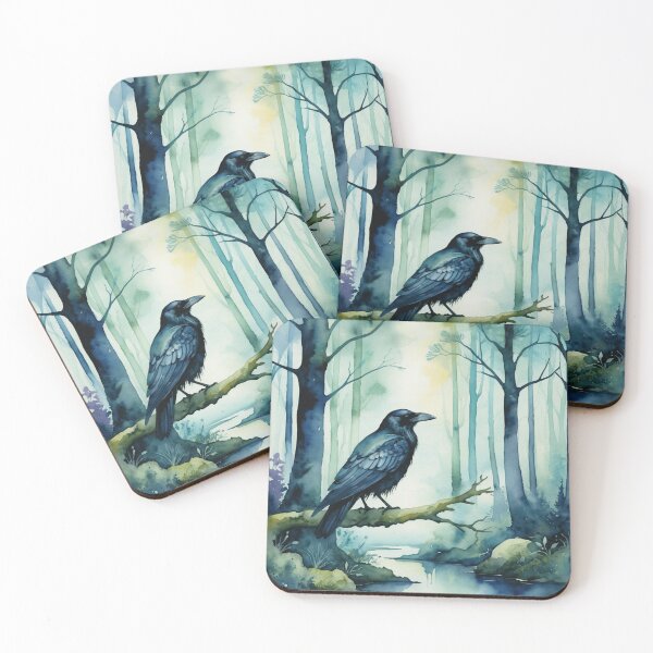 Item preview, Mystical Forest Spirit Crow designed and sold by WaterBirdArt.
