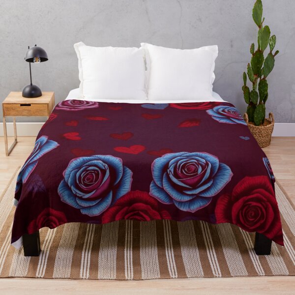 Item preview, Red and Blue Rose Petals Heart Pattern Design: A Unique Floral Touch designed and sold by FestivityFinds.