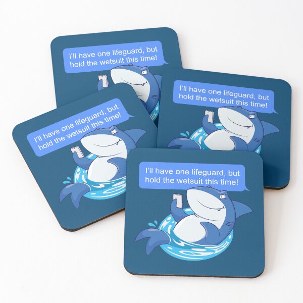 Item preview, Shark ordering dinner - one order of lifeguard please! designed and sold by messy-nessie.