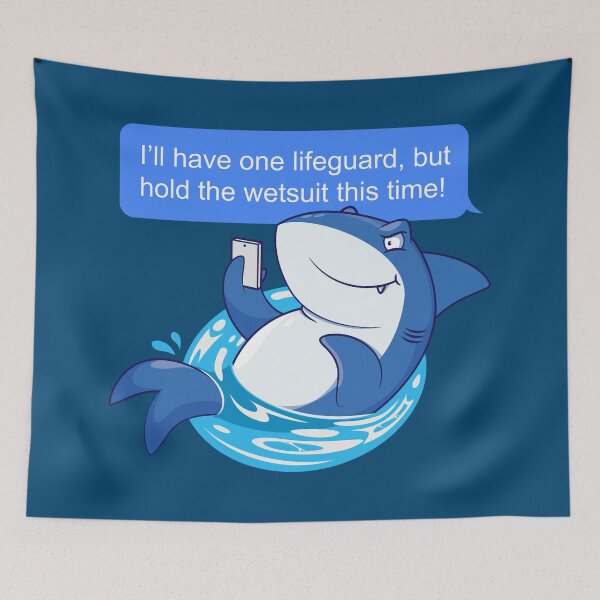 Item preview, Shark ordering dinner - one order of lifeguard please! designed and sold by messy-nessie.