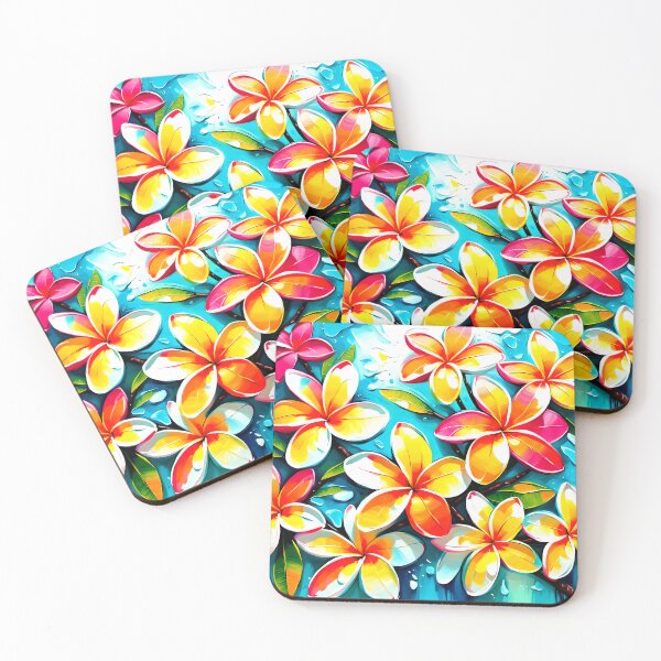 Item preview, Tropical Hawaiian Frangipani Flower Abstract Floral  designed and sold by AussieMuma.
