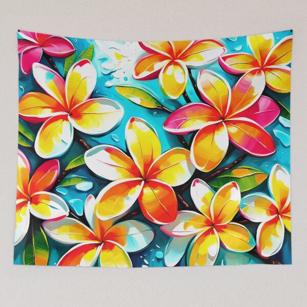Item preview, Tropical Hawaiian Frangipani Flower Abstract Floral  designed and sold by AussieMuma.