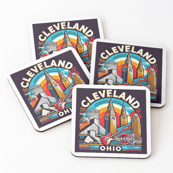Item preview, Cleveland Rocks – Retro Skyline & Rock and Roll Hall of Fame designed and sold by Retro Kingdom Boutique.