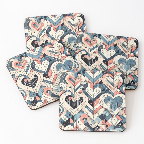 Item preview, Retro Zigzag Heart Pattern designed and sold by Kalpa.