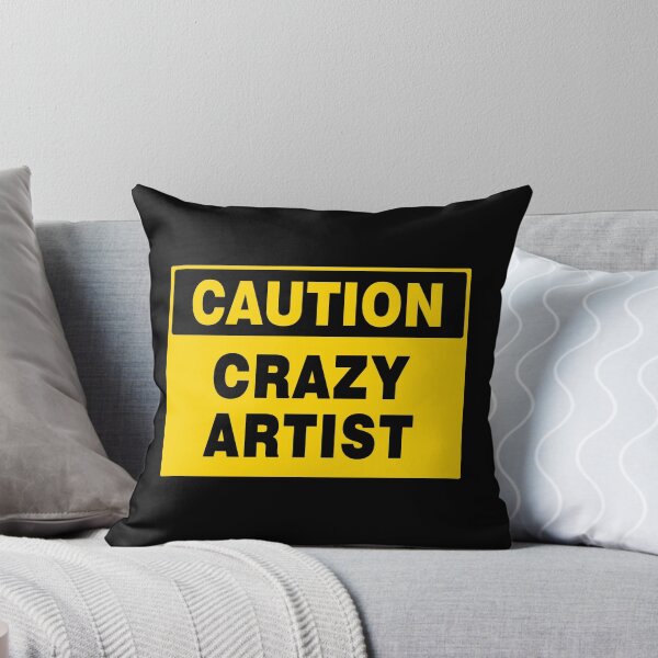 Item preview, Caution Crazy Artist, Caution Sign, Sunburnt Yellow and Black designed and sold by AASparksDesigns.