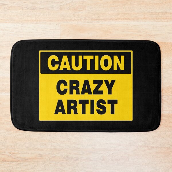 Item preview, Caution Crazy Artist, Caution Sign, Sunburnt Yellow and Black designed and sold by AASparksDesigns.