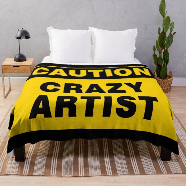 Item preview, Caution Crazy Artist, Caution Sign, Sunburnt Yellow and Black designed and sold by AASparksDesigns.