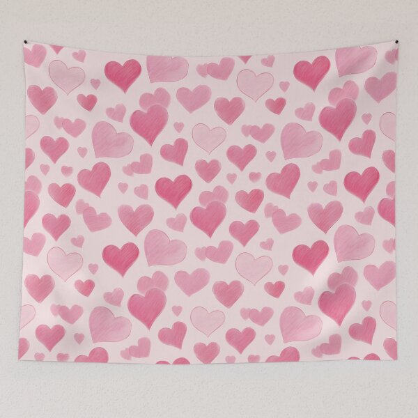 Item preview, Pink Love, Romantic Blush Hearts Scatter, Sweetheart Pastel Scribbles, Love in Every Stroke, Soft Heart Harmony designed and sold by Kintsugi99.