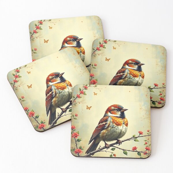 Item preview, colorful pop art style sparrow designed and sold by Dogandesighn.