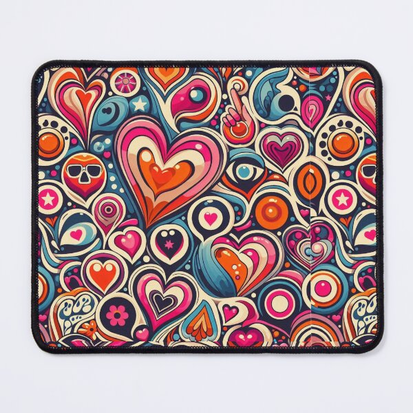 Item preview, Minimalistic abstract vibrant hearts seamless pattern designed and sold by Kalpa.