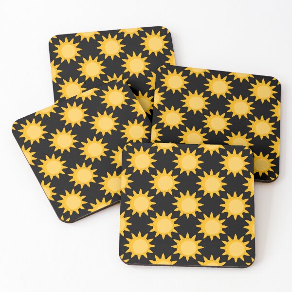 Item preview, Shining Sun On Black Background Pattern  designed and sold by PatternTitan.