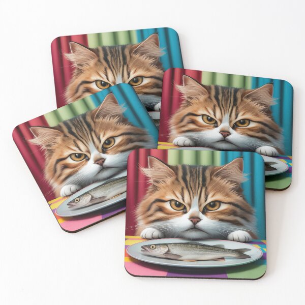 Item preview, Cat with Fish designed and sold by QuanntixArt.