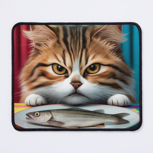 Item preview, Cat with Fish designed and sold by QuanntixArt.