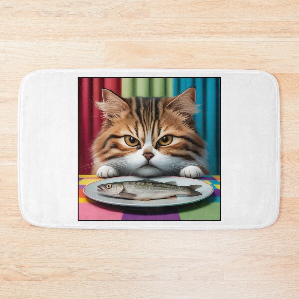 Item preview, Cat with Fish designed and sold by QuanntixArt.