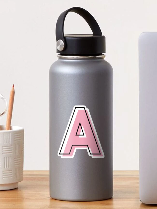 A Initial Personalization Modern Art Light Pink Outline Sticker for Sale  by Creative Brat Design Studio