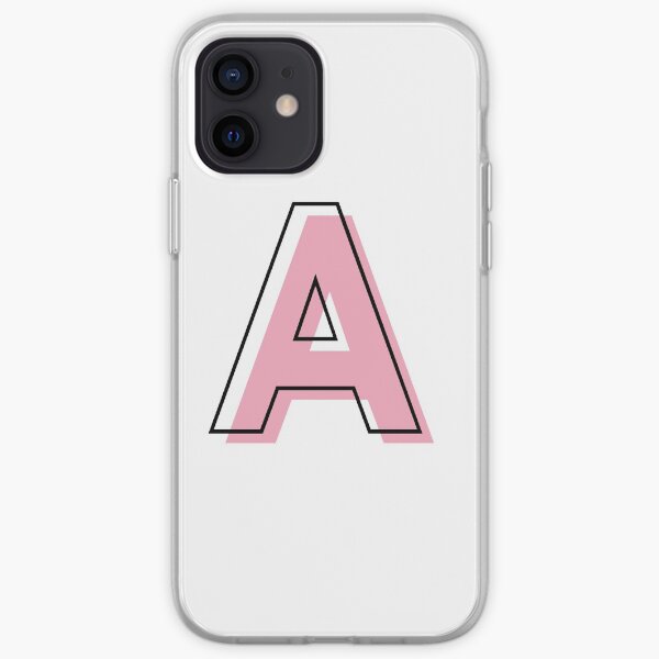 A Initial Personalization Modern Art Light Pink Outline iPhone Soft Case