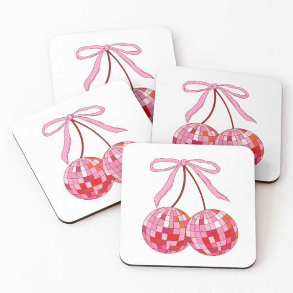 Item preview, Cherry disco balls with bow. Y2K aesthetic.  designed and sold by CoCoArt-Ua.