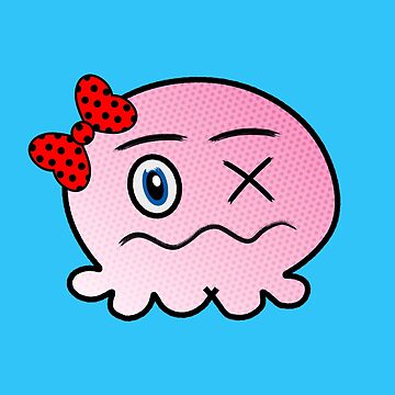 Artwork thumbnail, Cartoonish Jellyfish with a Bow on its Head by colorthesoul