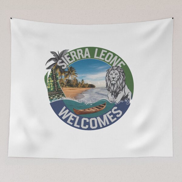 Item preview, Sierra Leone Welcomes Flag Map Freetown, Rokel River, designed and sold by AnimalsDH305.