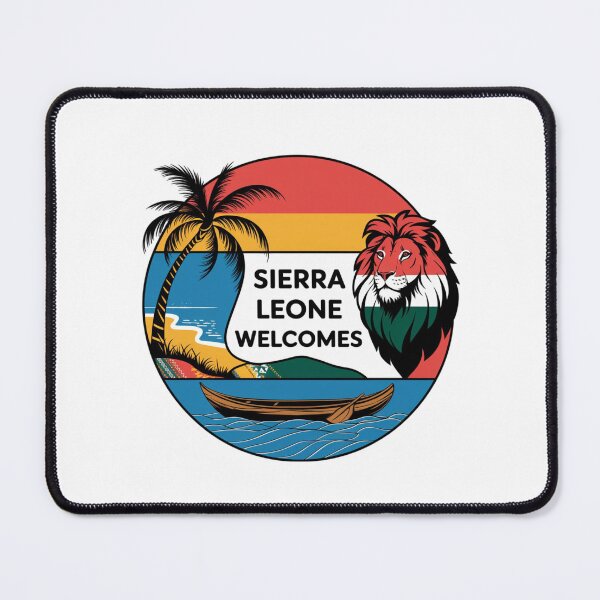 Item preview, Sierra Leone Welcomes Flag Map Freetown, Rokel River, designed and sold by AnimalsDH305.