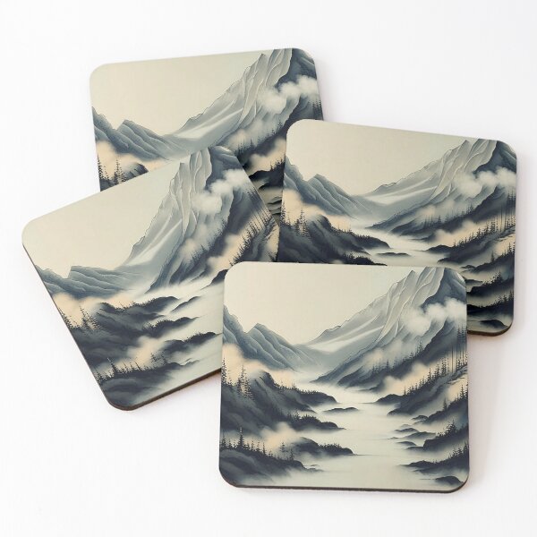 Item preview, Mountain valley forest with fog designed and sold by JackFreestone.