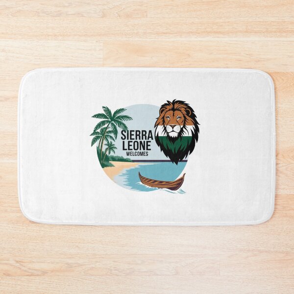 Item preview, Sierra Leone Welcomes Flag Map Freetown, Rokel River, designed and sold by AnimalsDH305.
